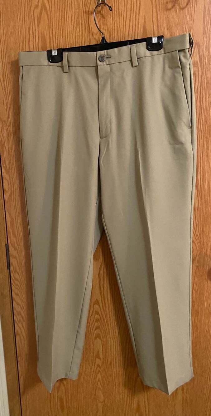 Haggar Cool 18 Pro Pants Size 36x29 Tan Classic Fit Gabardine New
